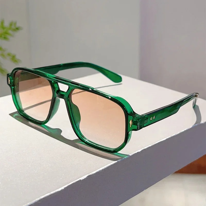 Vintage Fashion Glasses - 새로운 빈티지 더블 브리지 사각 선글라스