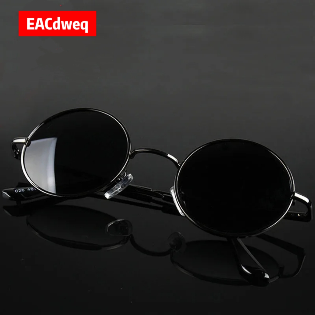 Vintage Fashion Glasses - 레트로 빈티지 라운드 선글라스 남성 브랜드