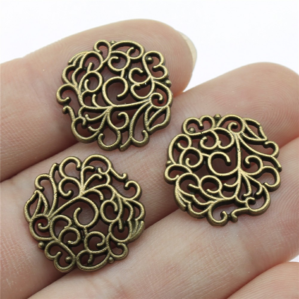 Vintage Urban Fashion - 10pcs 18x18mm 2 색 골동품 실버