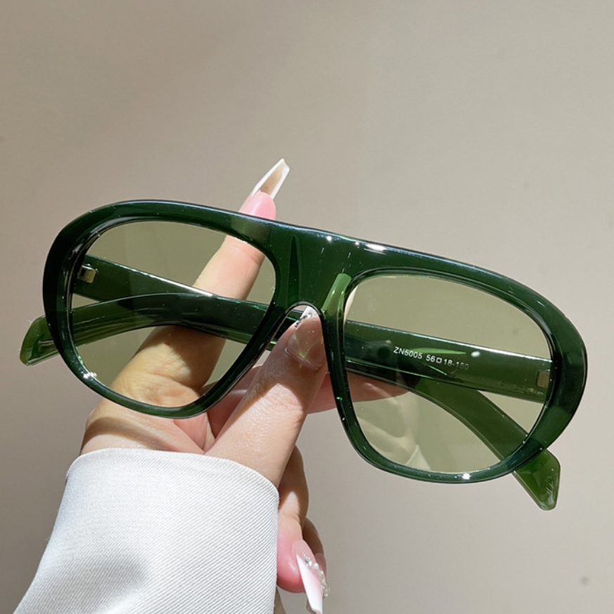 Vintage Fashion Glasses - 새로운 오버사이즈 파일럿 선글라스 여성 남성