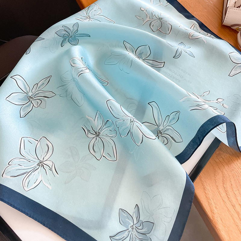 53x53cm 작은 사각형 100% 진짜 실크 스카프  - Vintage Fashion Hijab 리뷰 및 가격