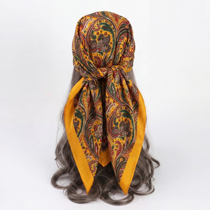 빈티지 새틴 스퀘어 스카프 여성 여름 히잡 보헤미안 페 - Vintage Fashion Hijab 리뷰 및 가격
