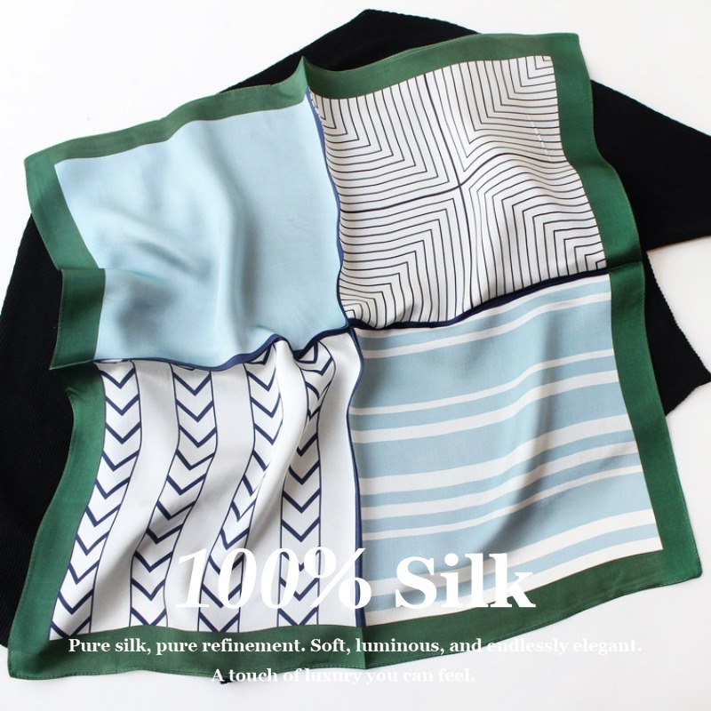 새로운 53cm 100% 멀버리 실크 스카프 여성용 럭 - Vintage Fashion Hijab 리뷰 및 가격