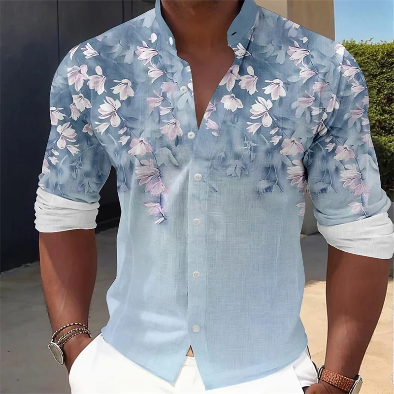 남성용 플로럴 프린트 긴팔 셔츠, 휴가에 어울리는 스타 - Printed Floral Shirt 리뷰 및 가격