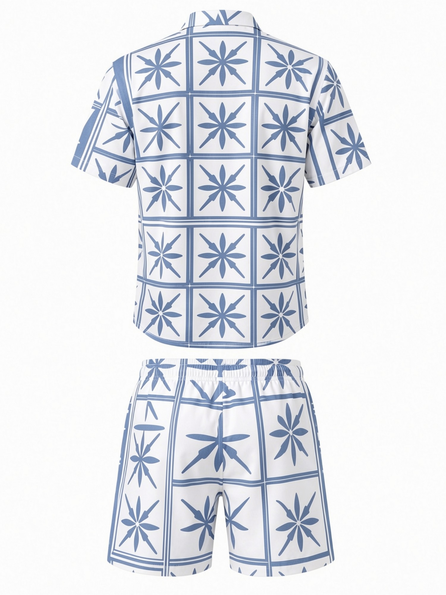 남성용 꽃무늬 반팔 셔츠와 드로스트링 반바지 세트, 해 - Printed Floral Shirt 리뷰 및 가격