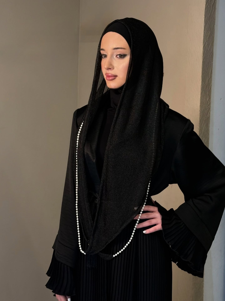 새로운 두바이 후드 히잡 진주 끈 빈티지 헤드스카프 실 - Vintage Fashion Hijab 리뷰 및 가격