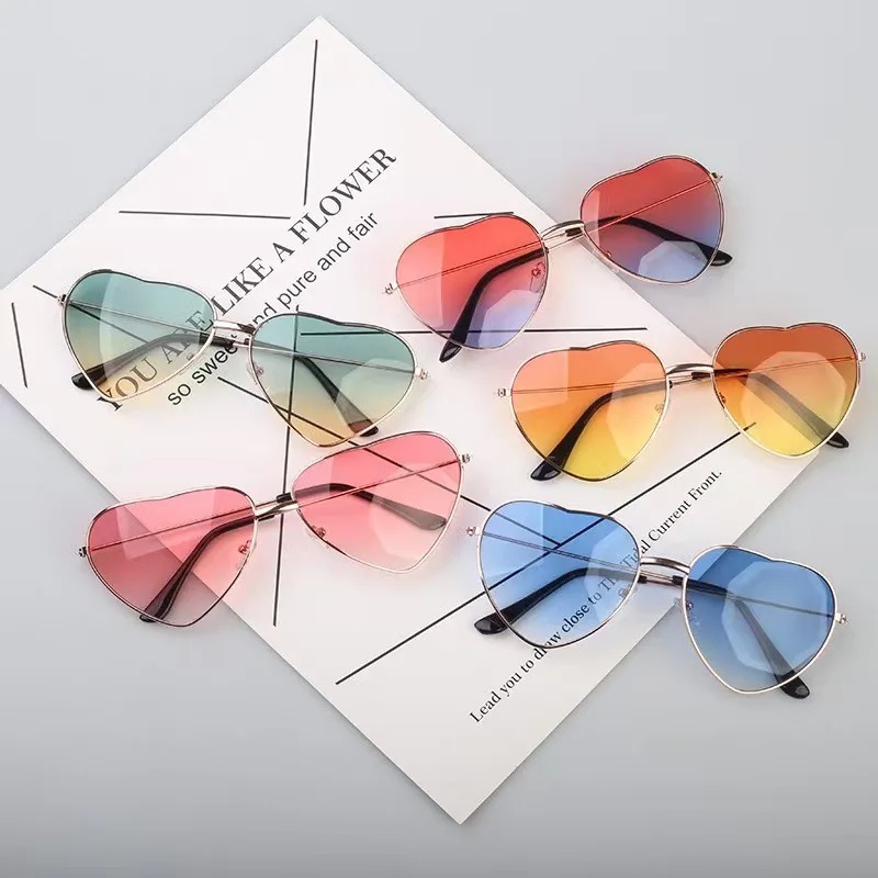 패션 하트 모양의 금속 선글라스 빈티지 트렌디 스트리트 - Vintage Fashion Glasses 리뷰 및 가격