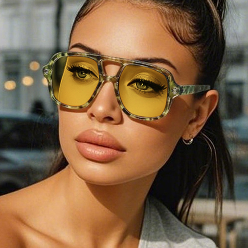 인기 패션 더블 브리지 사각 남성 선글라스 빈티지 펑크 - Vintage Fashion Glasses 리뷰 및 가격