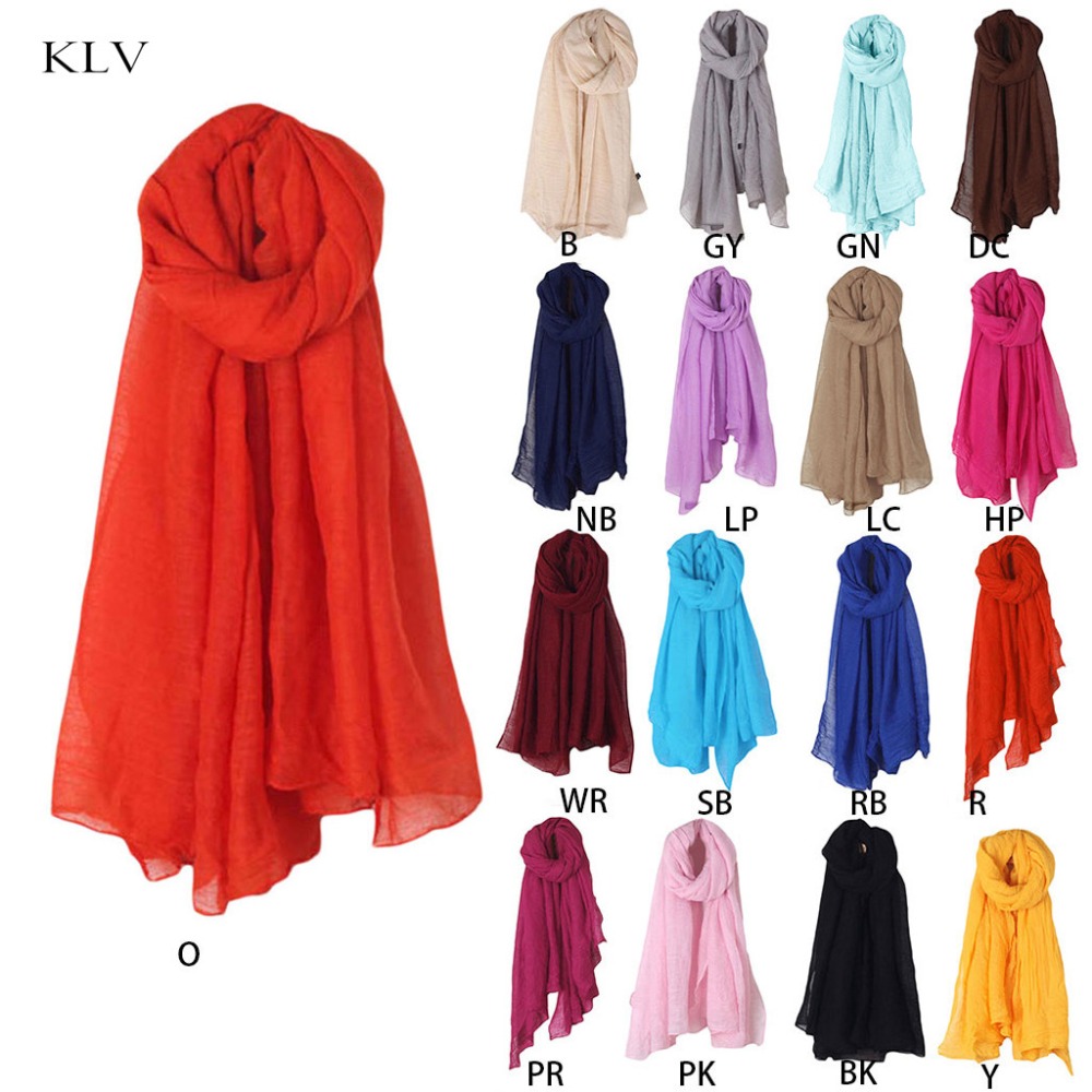 2020 패션 새로운 16 색 여성 롱 스카프 랩 스카 - Vintage Fashion Hijab 리뷰 및 가격