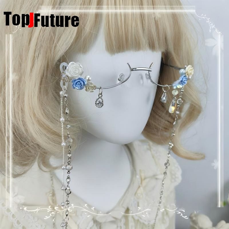 여성 하라주쿠 서브컬쳐 로리타 소녀 수제 요정 꽃무늬  - Vintage Fashion Glasses 리뷰 및 가격