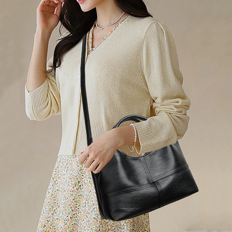 빈티지 인조 가죽 토트백, 패셔너블한 여성용 숄더백,  - Vintage Fashion Shop 리뷰 및 가격