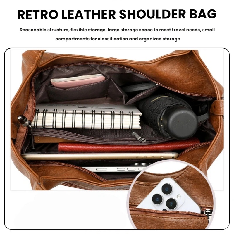 빈티지 인조 가죽 토트백, 패셔너블한 여성용 숄더백,  - Vintage Fashion Shop 리뷰 및 가격