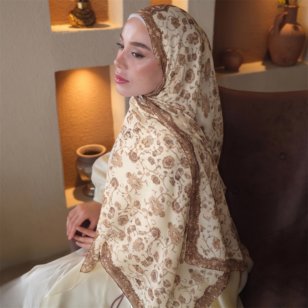 빈티지 플로럴 프린트 히잡 부드럽고 가벼운 무슬림 여성 - Vintage Fashion Hijab 리뷰 및 가격